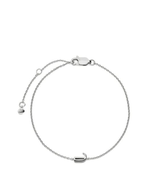 Monica Vinader Metallic Initial J Chain Bracelet
