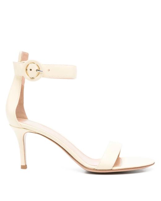 Gianvito Rossi Natural 65Mm Portofino Ankle-Strap Leather Sandals