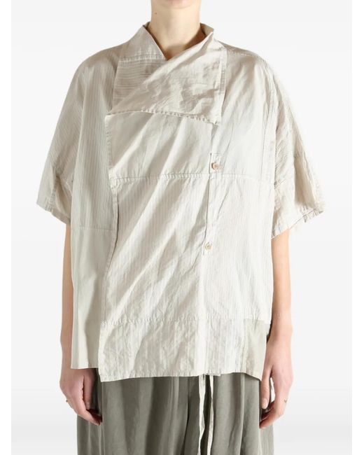 Y's Yohji Yamamoto White Striped Panelled Shirt
