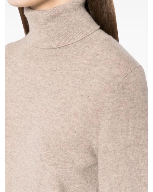 N.Peal Cashmere Natural Mock-Neck Jumper