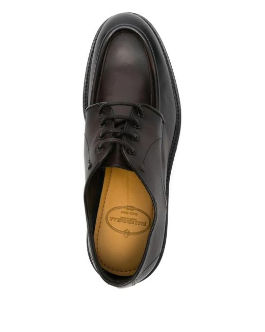 F.LLI RENNELLA Black Leather Derby Shoes for men