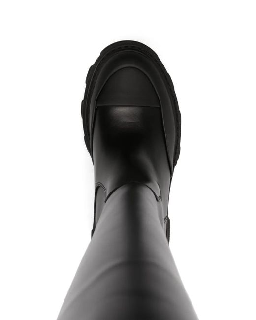 Ganni Black Ruber Toecap Leather Boots