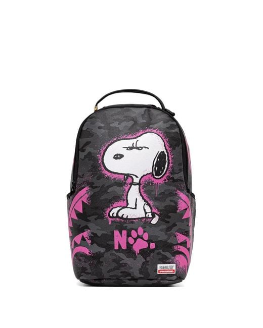 Sprayground Black Snoopy Camouflage-Print Backpack