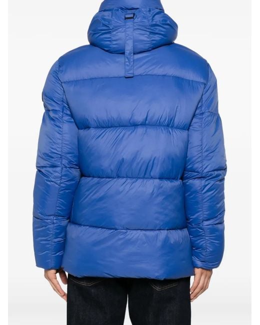 SERGIO MORETTI FIRENZE Blue Hooded Padded Jacket for men