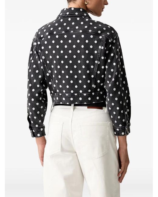 Guess Black Veste Crop À Pois