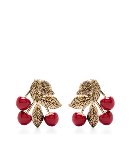Pendientes Cherry Saint Laurent de color Metallic