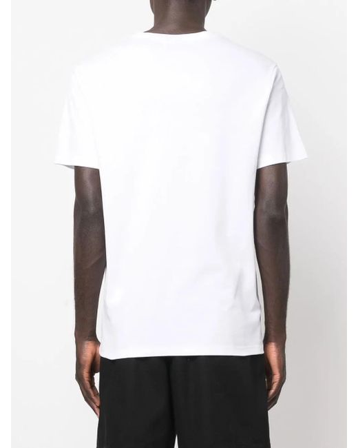 Billionaire White Logo-Print Cotton T-Shirt for men