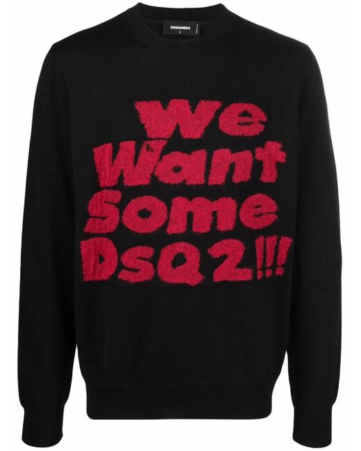 DSquared² Trui Met Tekst in het Black voor heren