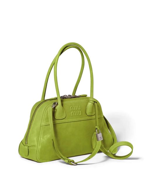 Miu Miu Green Vivant Nappa Leather Bag