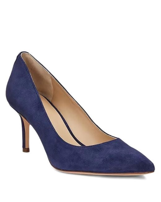 Zapatos de ante de tacón con puntera en punta Ralph Lauren de color Blue