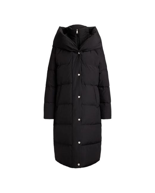 Ralph Lauren Black Quilted Hooded Coat