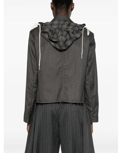 Song For The Mute Gray Pinstripe Hooded Jacket