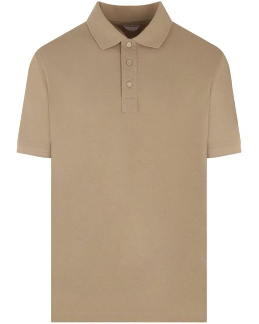Bottega Veneta Natural Short-sleeve Cotton Polo Shirt for men