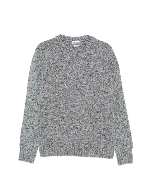Doppiaa Gray Marl-Knit Crew-Neck Sweater for men