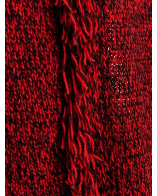 Essentiel Antwerp Red Fringe-Detail Blanket Scarf