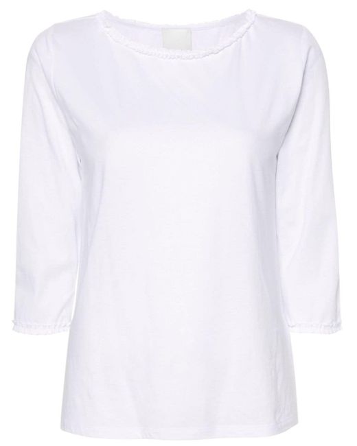 Allude T-shirt Met Ruches in het White
