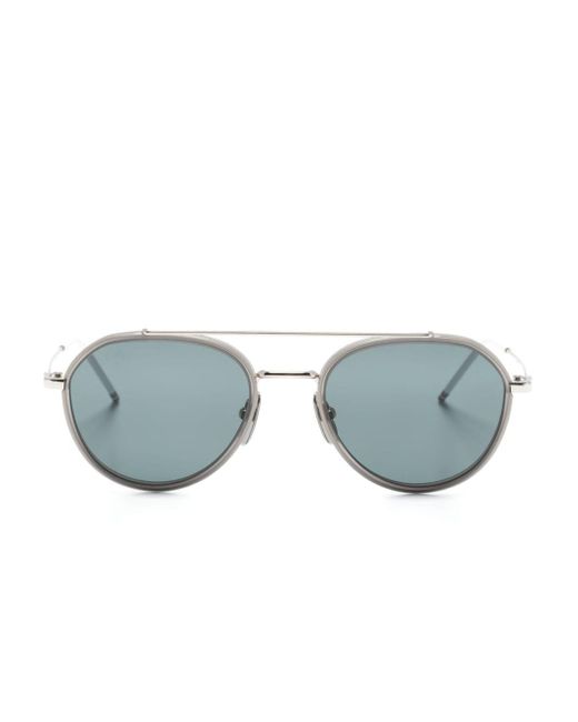 Gafas de sol con logo grabado Thom Browne de color Blue