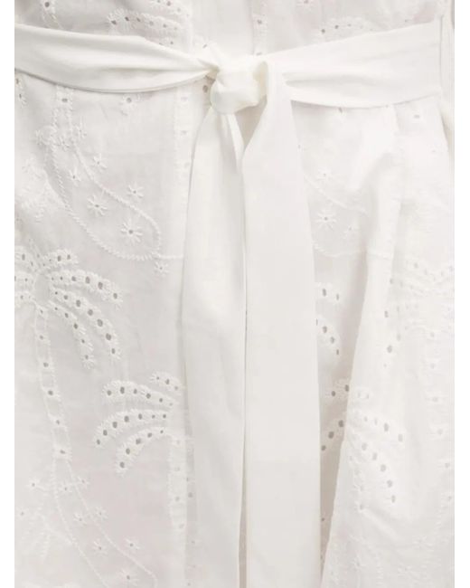 Desigual Blue Eyelet-Embroidered Belted Mini Dress