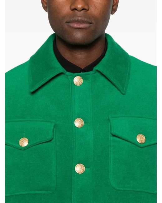 Notrainproof Green Chest-Flap Shirt Jacket for men