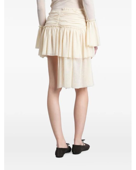 Siedres Natural Gigi Ruched Ruffled Skirt