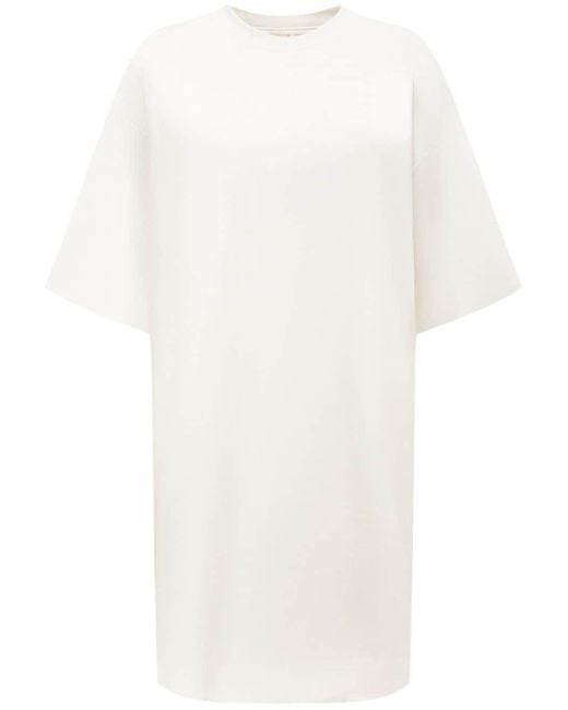 12 STOREEZ White T-Shirtkleid mit Print