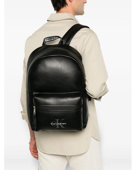 Calvin Klein Black Logo-Print Backpack for men