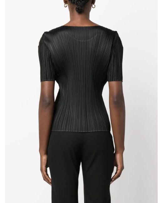 Pleats Please Issey Miyake Black Pleated T-shirt