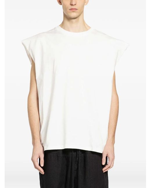 Thom Krom White Cotton Tank Top for men