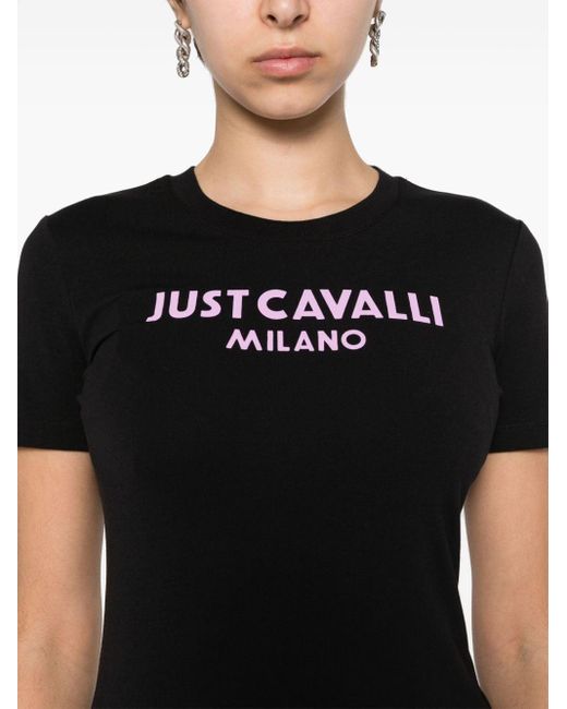 T-shirt con stampa di Just Cavalli in Black