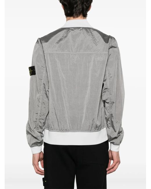 Giacca Con Applicazione Compass di Stone Island in Gray da Uomo