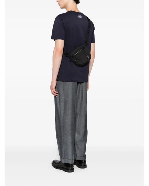 Agnes B. Black Logo-Patch Messenger Bag for men