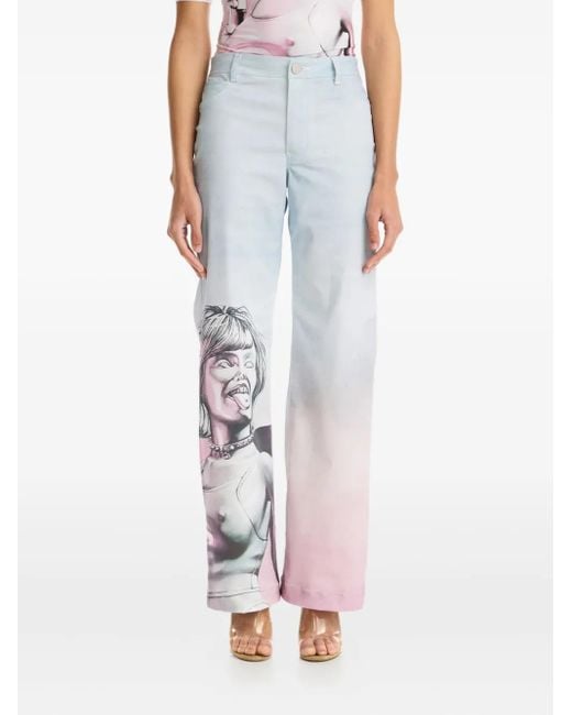 Maisie Wilen Blue Print Ombré Trousers