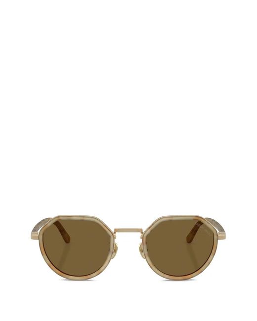 Giorgio Armani Yellow Geometric-Frame Sunglasses for men