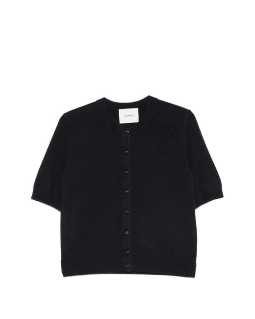 Lisa Yang Blue Marene Short-Sleeve Cardigan