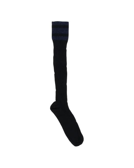 DSquared² Black Ribbed Lurex-Detail Socks for men