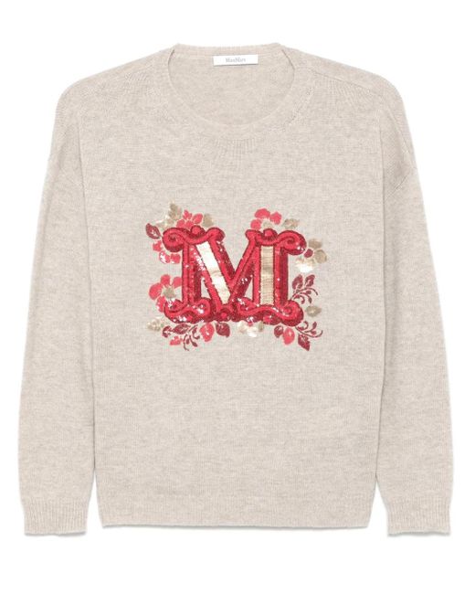 Pull Brodé De Sequins Max Mara en coloris White