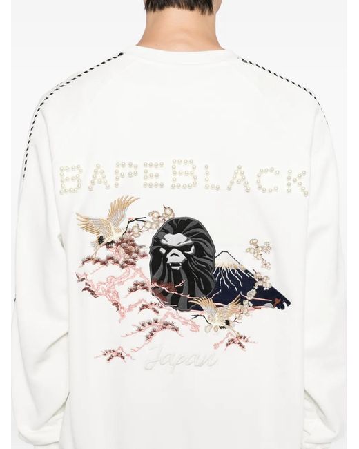 A Bathing Ape White Logo-Embroidered Sweatshirt for men
