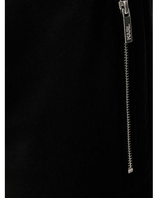 Karl Lagerfeld Black Drawstring Zipped-Pocket Track Pants for men