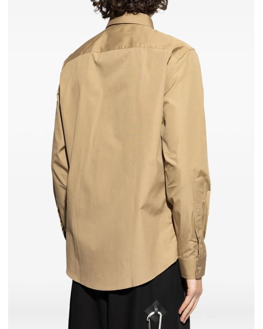 Camicia Con Ricamo di Burberry in Natural da Uomo