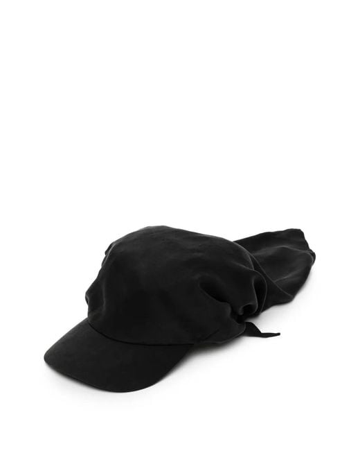 Kijima Takayuki Black Draped Silk Cap