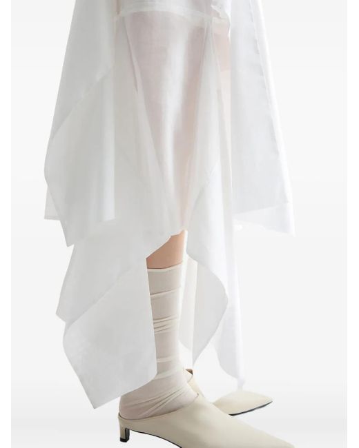 Jil Sander White Cotton Midi Skirt
