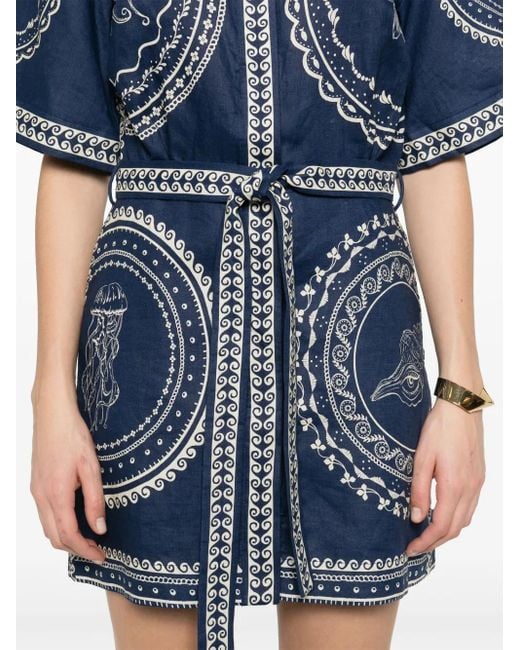 ALÉMAIS Oceane Mini-Jurk in het Blue