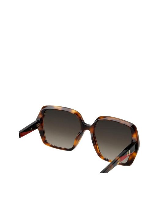 Carolina Herrera Black Geometric-Frame Sunglasses