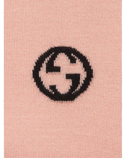 Pull en laine à logo GG Gucci en coloris Pink