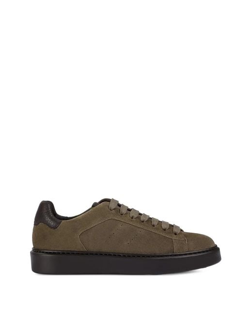 Doucal's Brown Low-Top Sneakers for men
