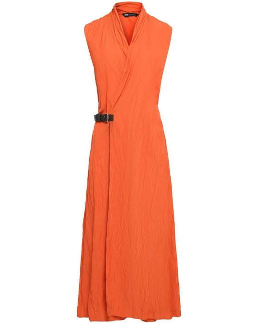 UMA | Raquel Davidowicz Orange Gewickeltes Kleid mit Schnalle