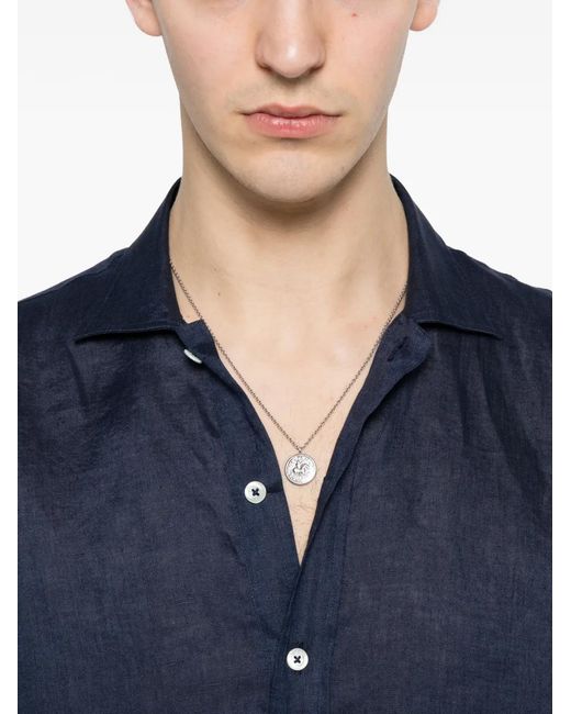 Tagliatore Blue Long-Sleeve Polo Shirt for men