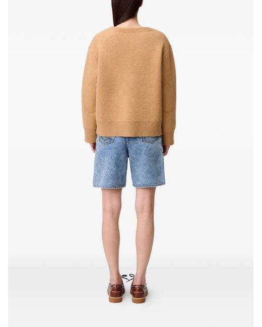 Claudie Pierlot Natural Oversized Knit Cardigan