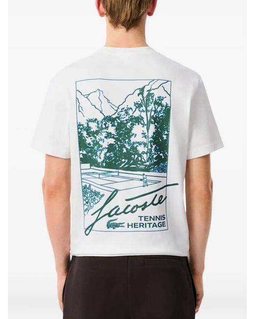 Lacoste White Cotton T-Shirt for men