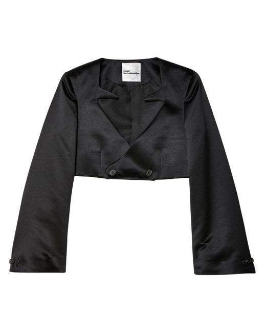 Blazer crop à boutonnière croisée Noir Kei Ninomiya en coloris Black